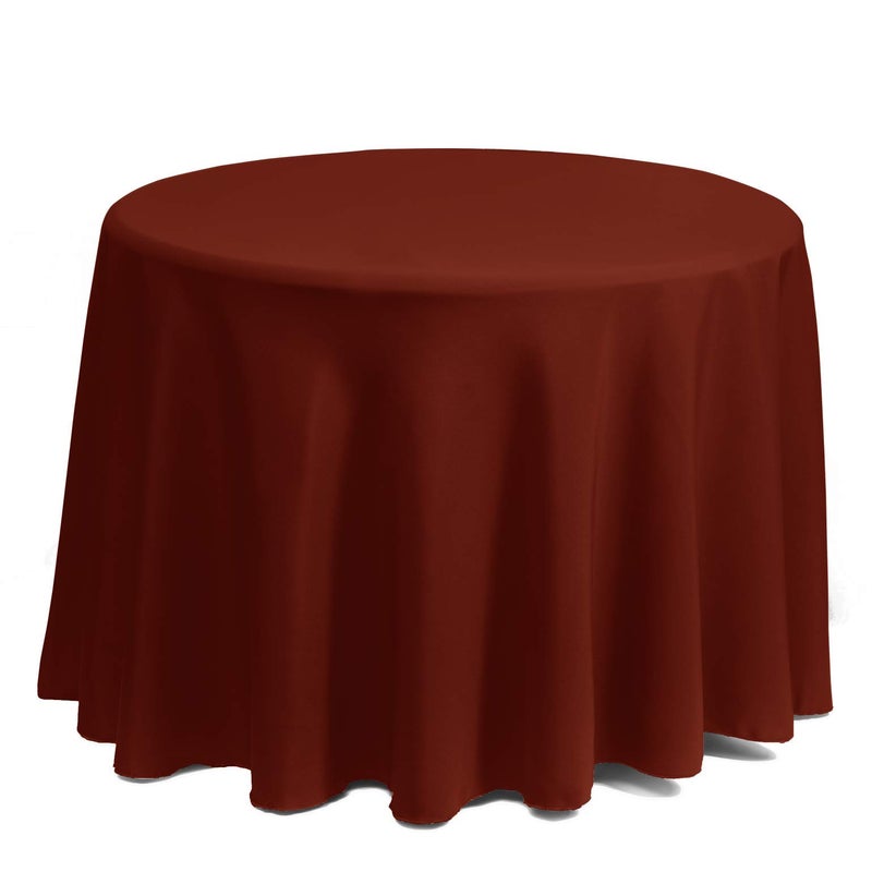 Gee Di Moda Round Tablecloth - 90 Inch Burnt Orange Round Table Cloth for 30 to 60 Inch Round Tables - Heavy Duty Washable Fabric - for Buffet Table, Holiday Party, Dinner, Wedding & Baby Shower - Image 2